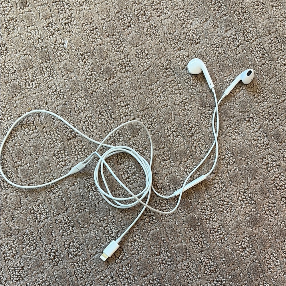 White Wired Earbuds with Lightning Connector